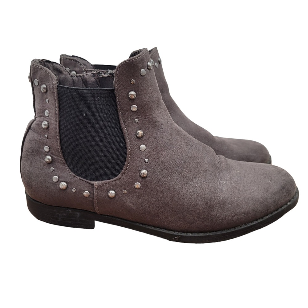 Sam Edelman Kendall Chelsea Boots Girls Size 4 Gray Faux Suede‎ Pewter